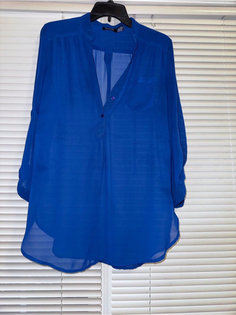 Beautiful blue sheer blouse XL